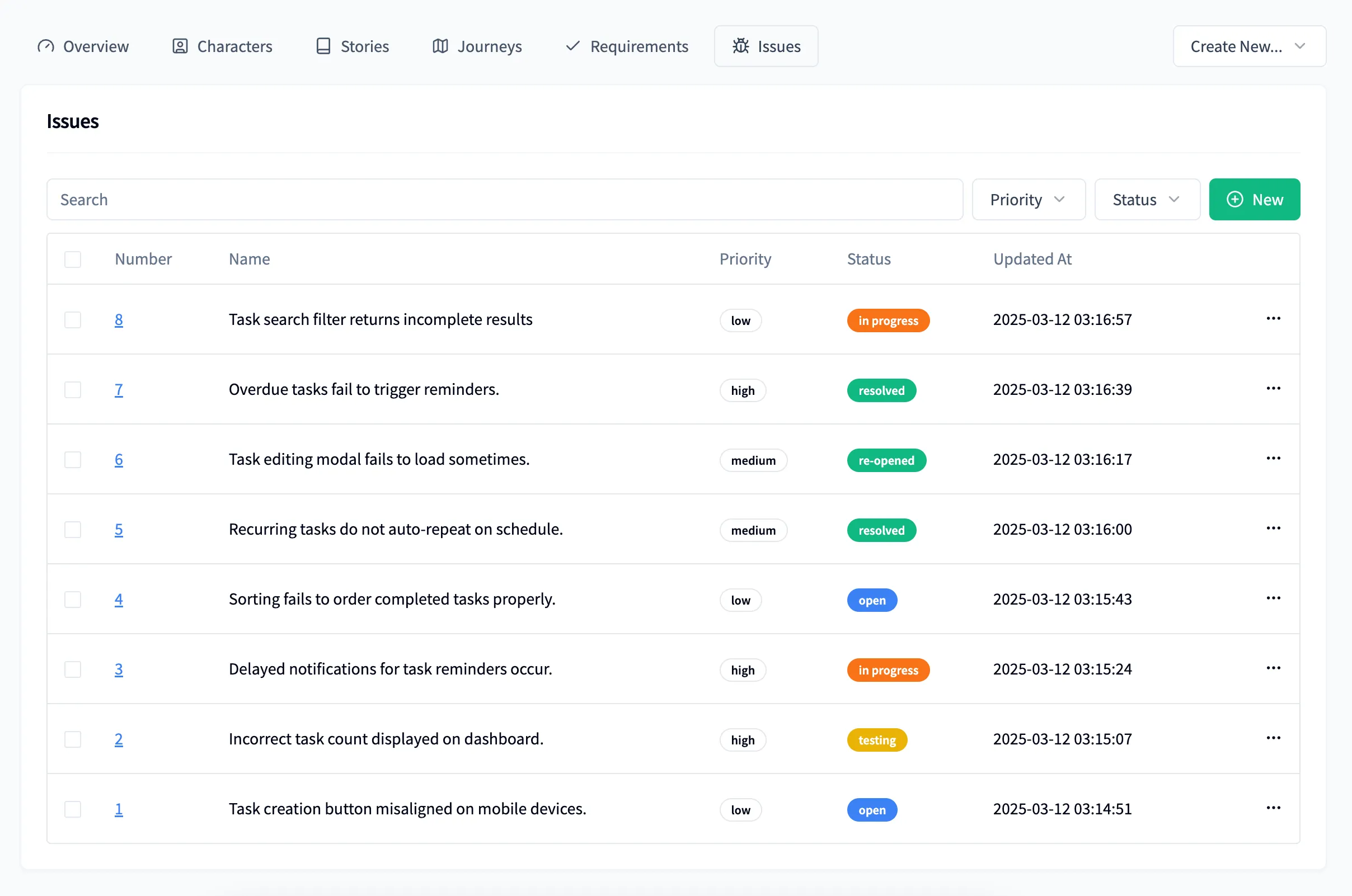 Userbook Issue Tracking